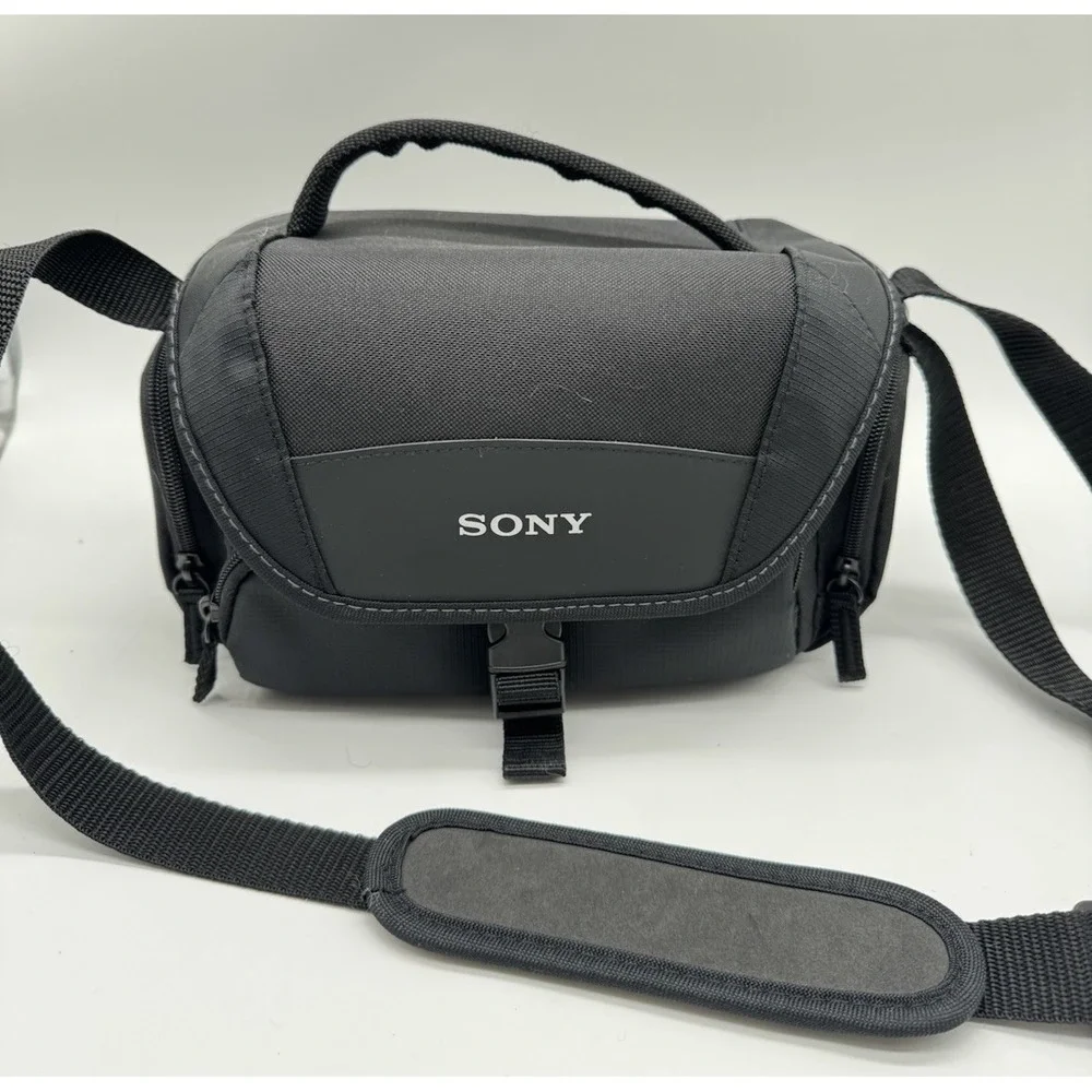 Sony Camera Shoulder Bag Black Nylon Padded Carrying Case with Adjustable Strap